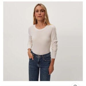 Michael Stars Cream Juliet Thermal Long Sleeve Size Small